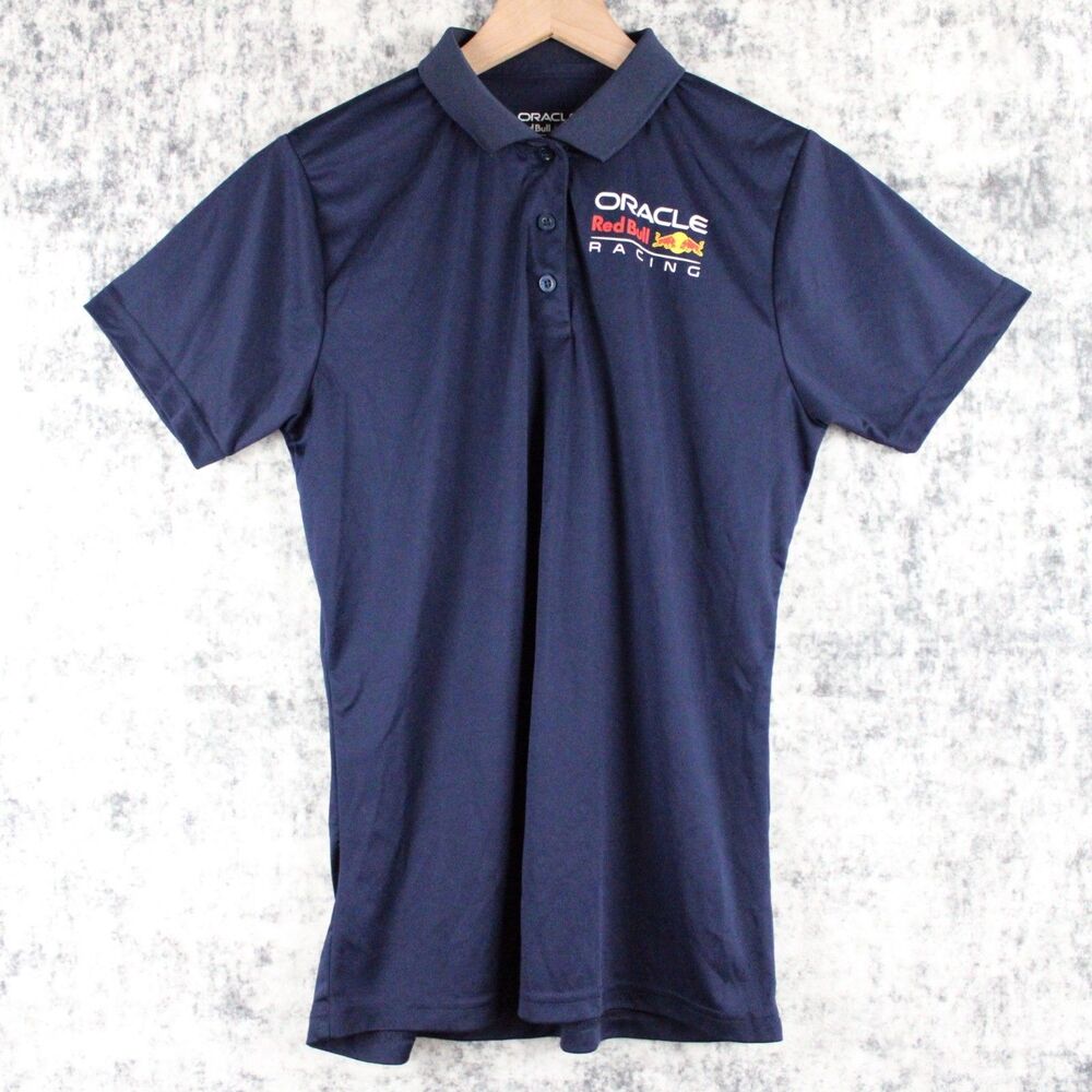 Oracle Red Bull Racing Polo Womens Size M Blue Short Sleeve